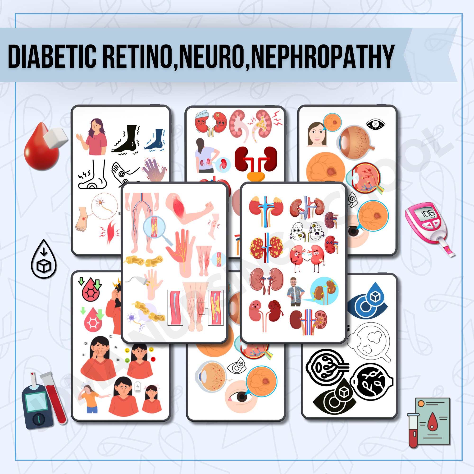 Diabetic Stickers Bundle With Svg's | Nursing Study Note | Medication ...