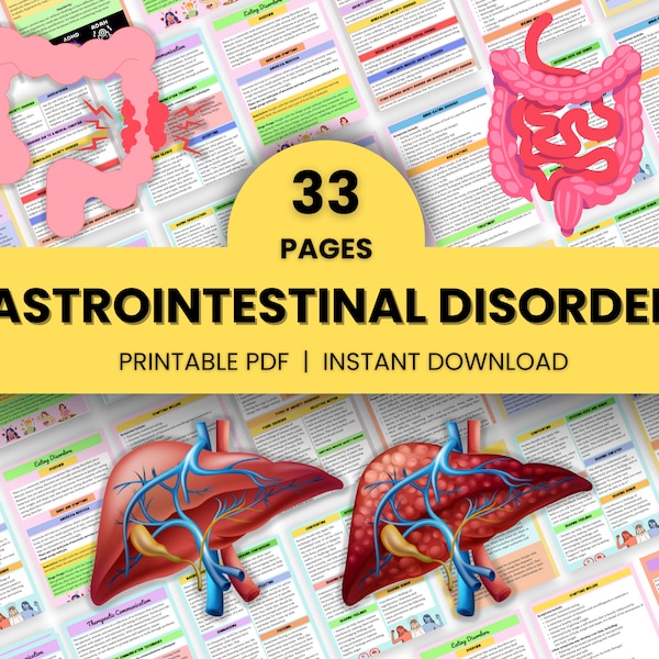 Gastrointestinal Disorder Bundle 33 Pages | Nursing Study Sheet | Digestive System | Digital Download | Student Study Guides | Nursing Notes