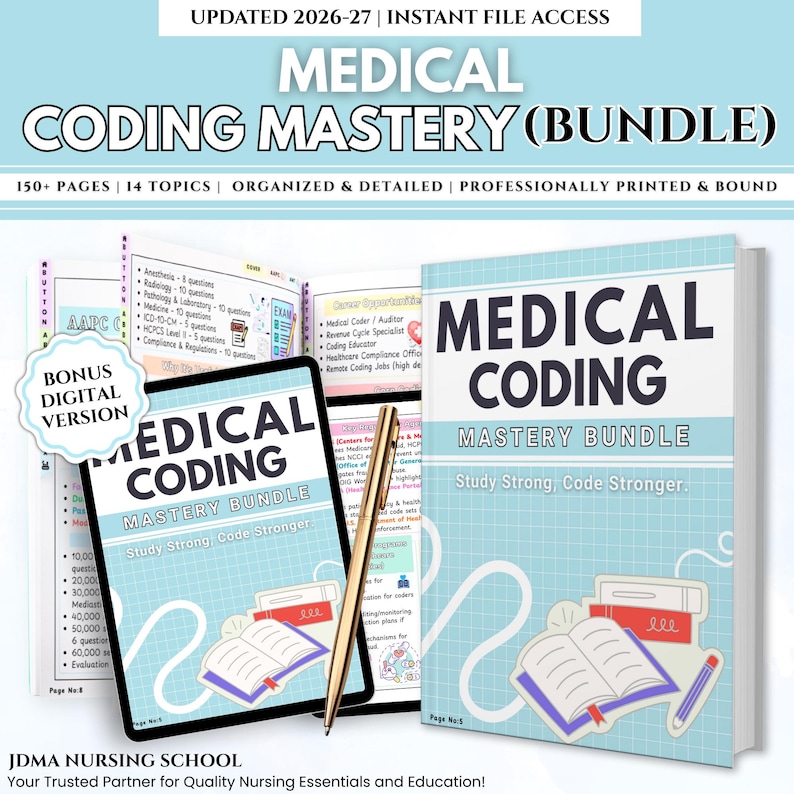 Medical Coding Study Guide Physical Book | ICD-10 CPT Coding Reference ...