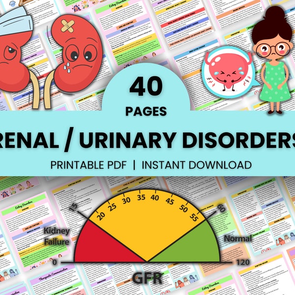 Trouble urinaire | Guide d'étude du système rénal | Notes d'allaitement | Téléchargement numérique | Chirurgie médicale | PDF