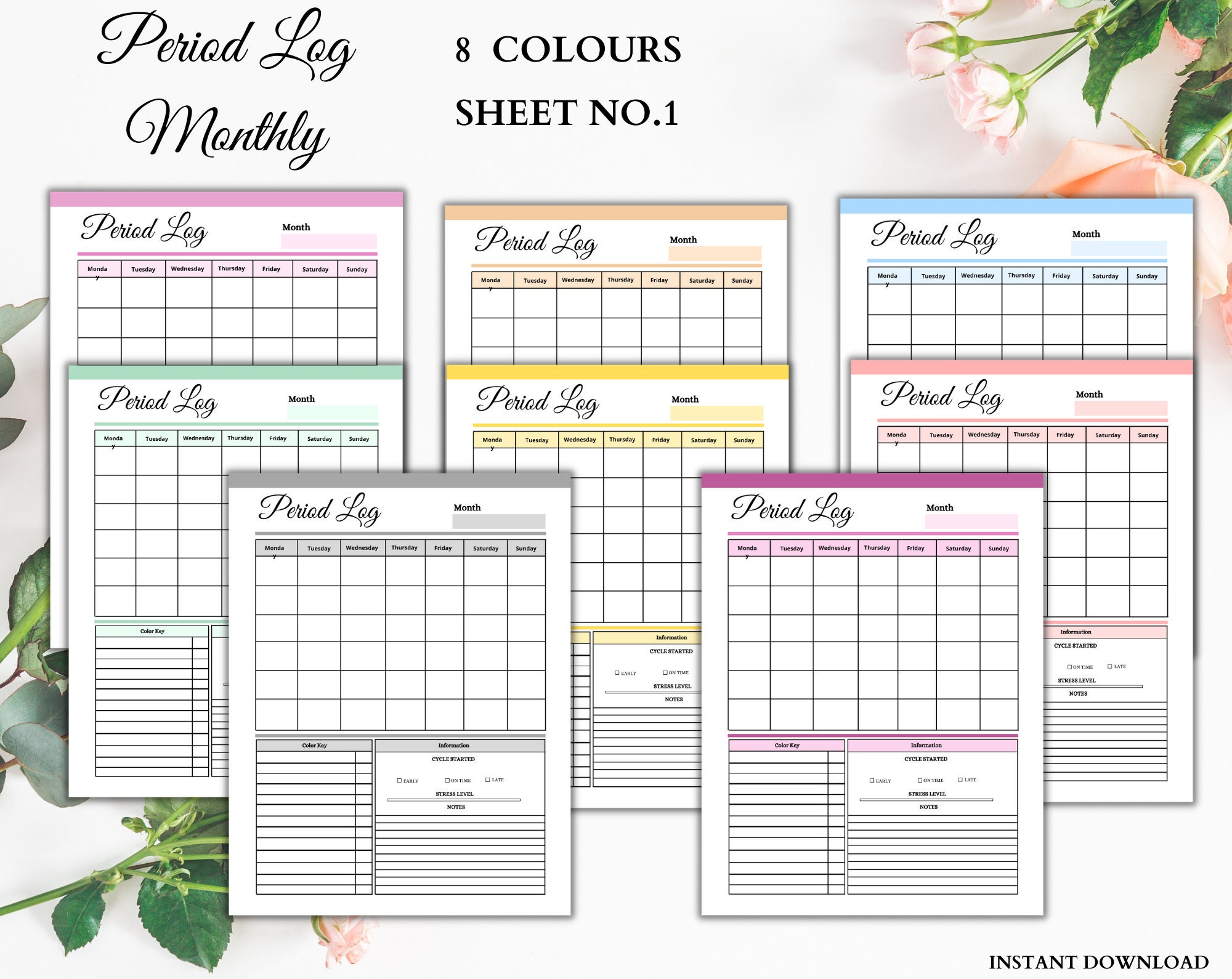 Period Tracker Printable Period Period Cycle Tracker - Etsy