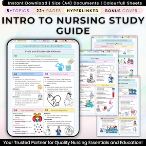 Intro To Nursing Study Guide Fully Hyperlinked, Nursing Cheat Sheet, Student Nurse Tools, Beginner Nursing Guide, 5+ Topics, Upadted 2025-26