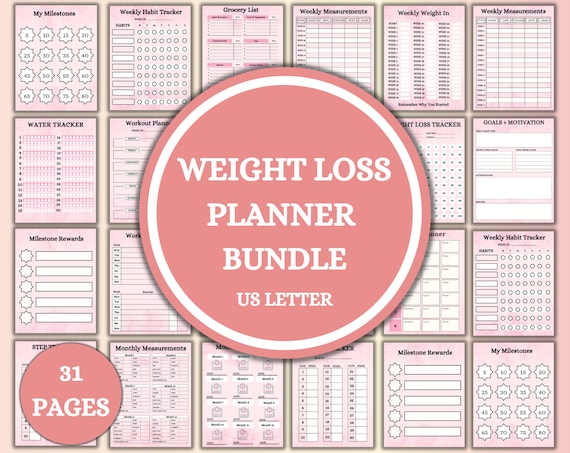Weight Loss Tracker | Weight Loss PDF | Weight Tracker | Instant Download | Fitness Tracker | Calories Calculator