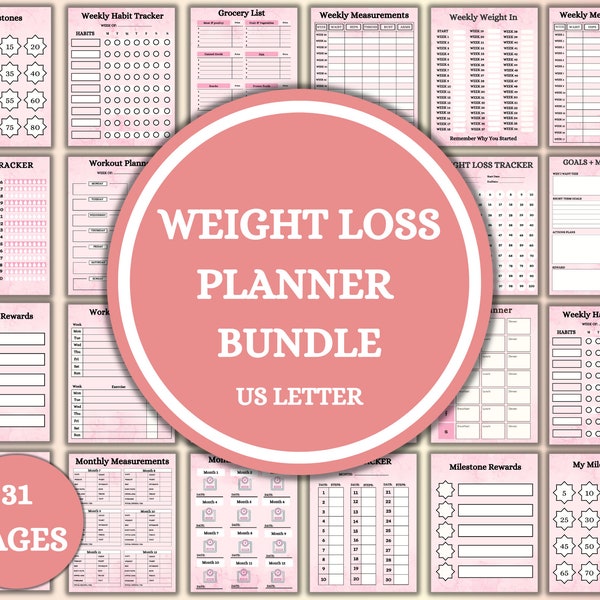 Weight Loss Tracker | Weight Loss PDF | Weight Tracker | Instant Download | Fitness Tracker | Calories Calculator