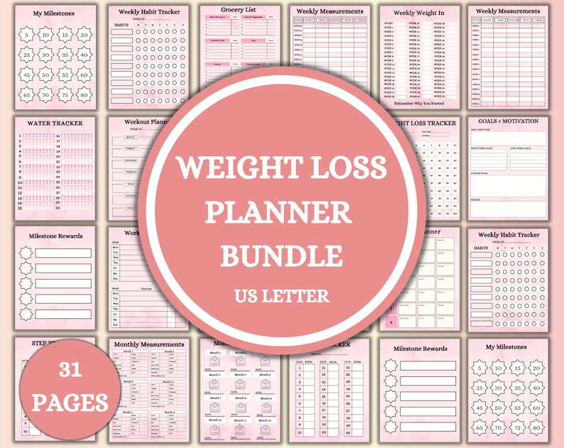 Weight Loss Tracker | Weight Loss PDF | Weight Tracker | Instant Download | Fitness Tracker | Calories Calculator image 1