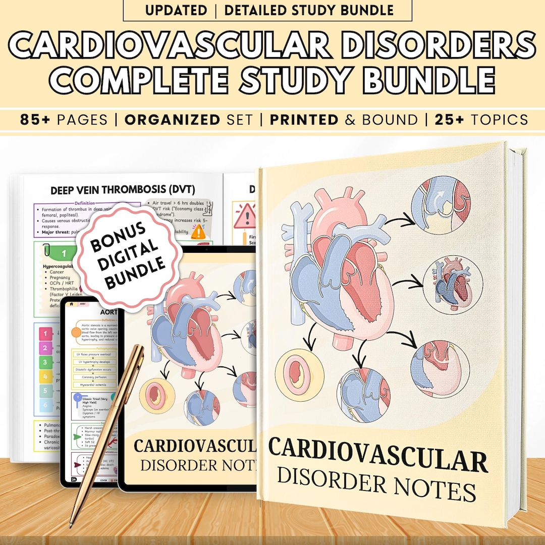Cardiovascular Disorders Study Bundle | 85+ Pages Nursing Notes PDF ...