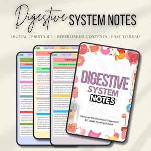 Digestive System Bundle with Flashcards, SVG’s, Quiz  or Sticker | Human Body Study | Nursing Study Guide | Nursing School | Medical Sticker