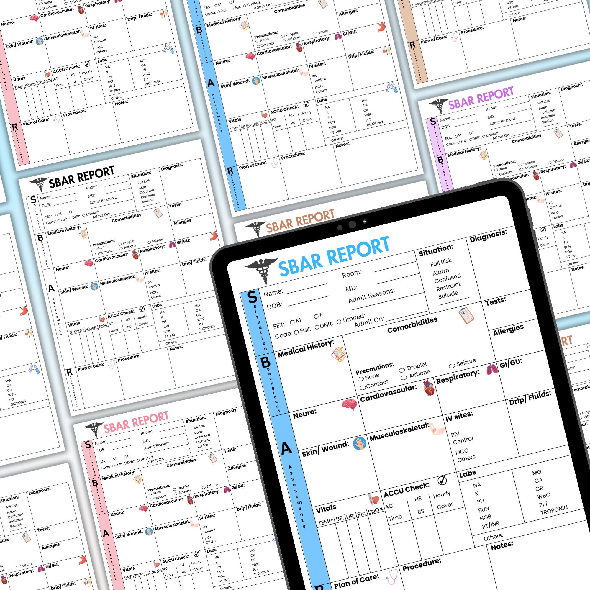 SBAR Nurse Report Sheet | Editable or Printable Nurse Report Sheet | 20 ...