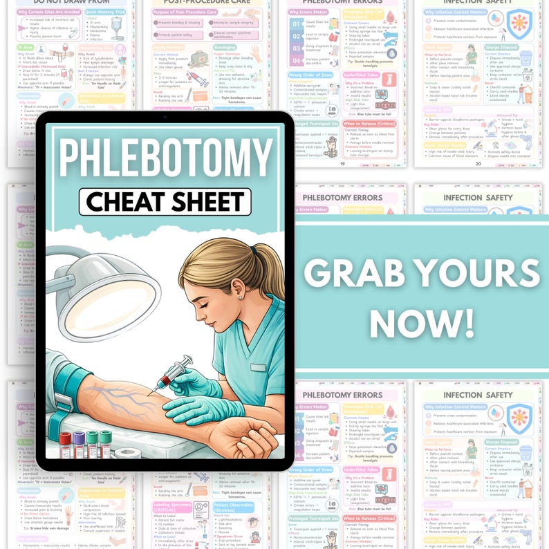 Phlebotomy Notes Phlebotomy Cheat Sheet PDF | Nursing Study Guide | Venipuncture Order ...