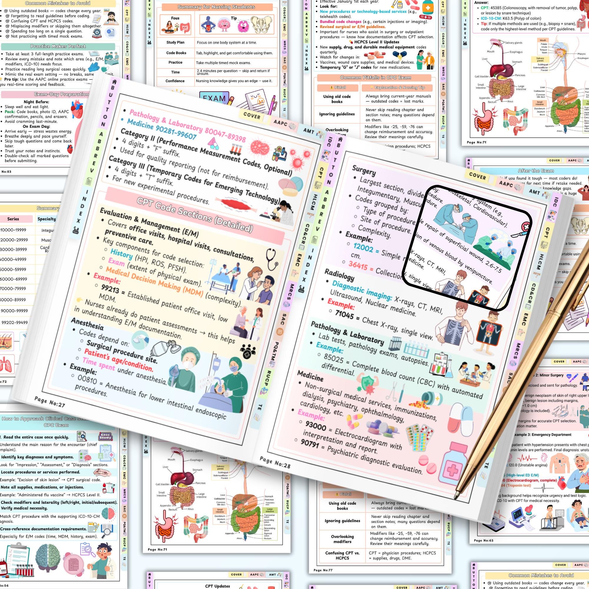 Medical Coding Study Guide Bundle, Nursing Study Notes, ICD-10 & CPT ...