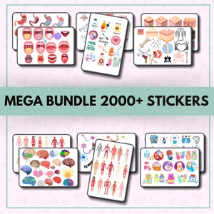 Medical Stickers 2000transparent back Ground Pre-cropped Healthcare Sticker Human Body Sticker HD PGN file Free Digital Paper image 3