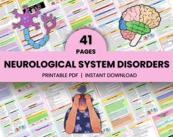 Neurological System | Neuro Bundle Notes | Med Surg Notes | Pritnable Notes 41 pages | Instant Download | Nursing Study Guide | Digital Note