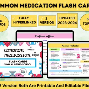 Common Medications Flashcards Fully Hyperlinked Medication ...