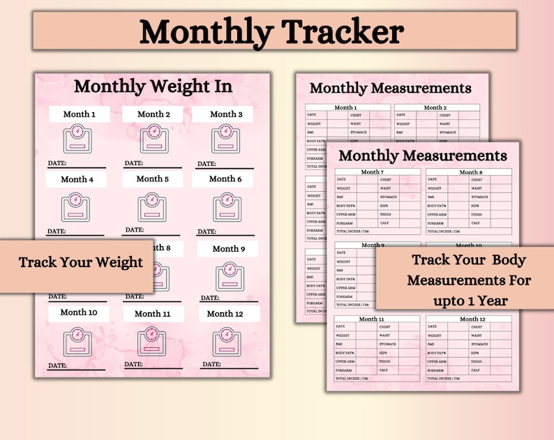 Weight Loss Tracker | Weight Loss PDF | Weight Tracker | Instant Download | Fitness Tracker | Calories Calculator image 5