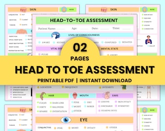 Head-To-Toe Assessment Guide | Nursing Student | Assessment Template | Digital PDF | Nursing Head To Toe | Digital Download | Nursing Report