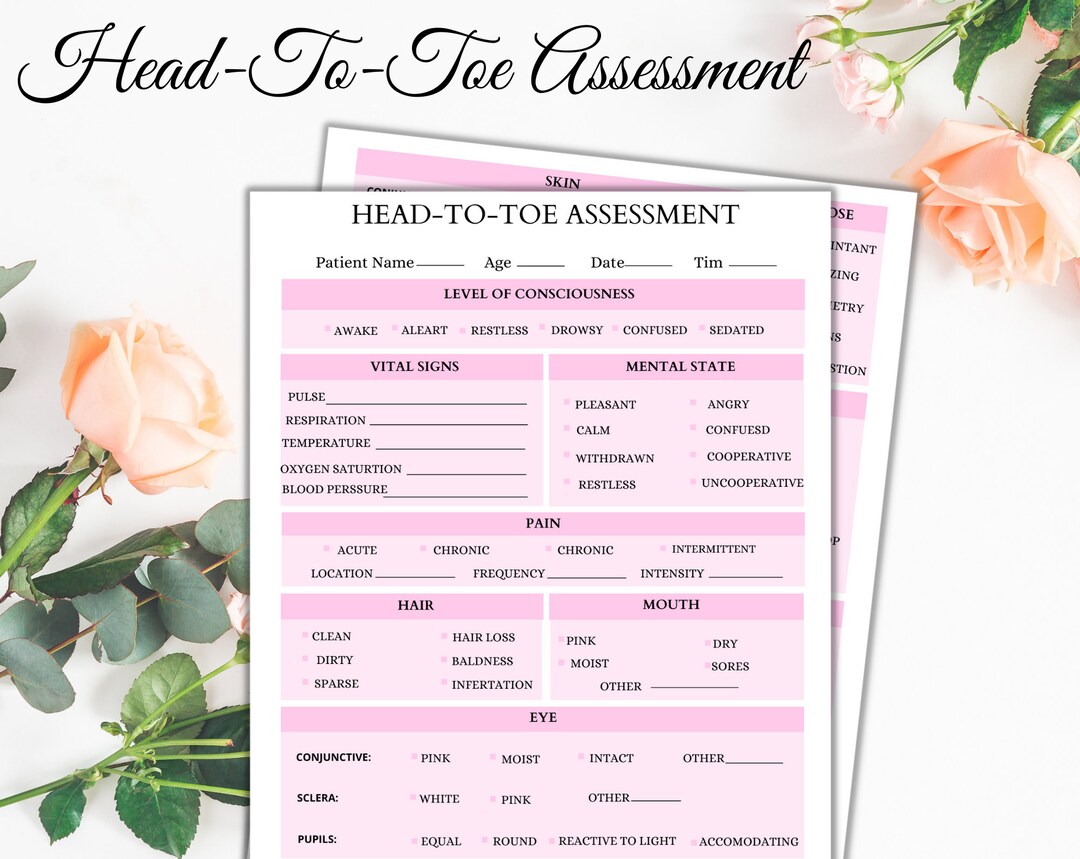 Head to Toe Assessment | Nursing Report | Assessment Template | Digital ...