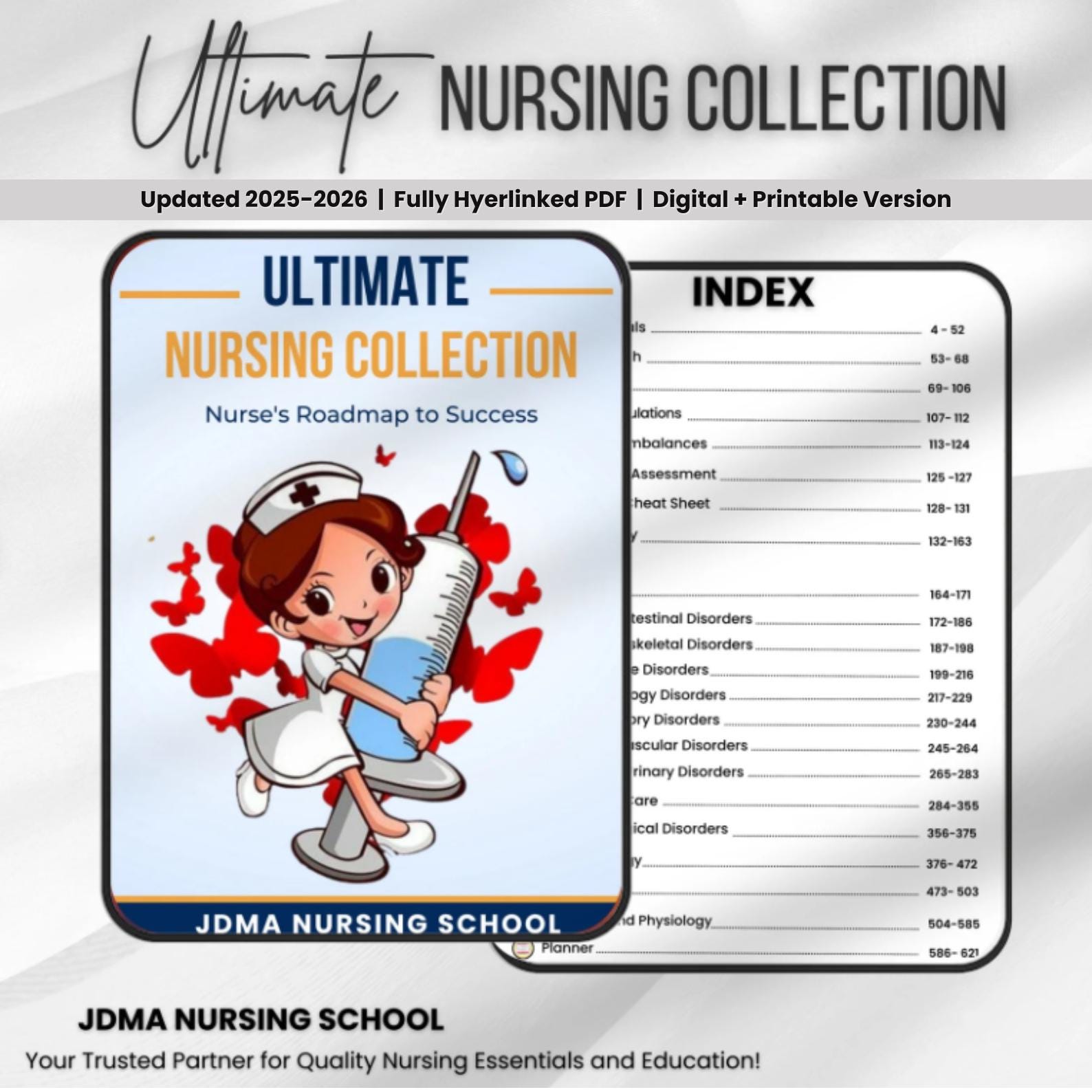 Nursing School Book Ultimate Nursing Collection Study Notes UPDATED 2025-26 Fully Hyperlinked PDF Digital & Audio Version