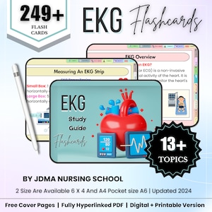 ECG-flashcards 249+ met hyperlink | Studie medische verpleegkunde | Hartstudiegids | Ekg-ritmes | Elektrocardiogram | Gratis voorpagina's