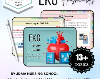 EKG Flashcards 249+ With Hyperlinked | Medical Nursing Study | Cardiac Study Guide | Ekg Rhythms | Electrocardiogram | Free Cover Pages