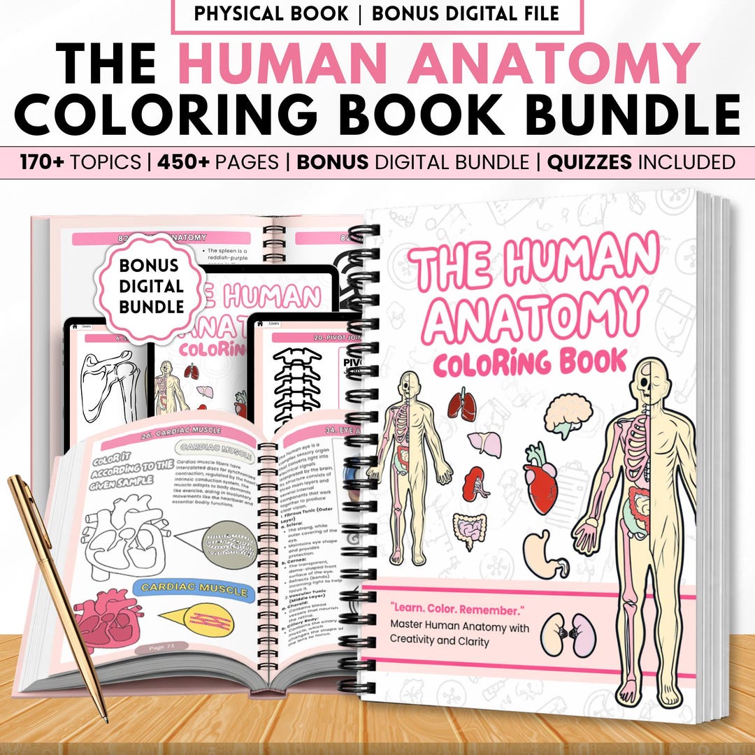 Human Anatomy Coloring Book Physical | Visual A&P Study Guide for ...