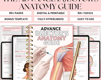 Advance Injector's Facial Anatomy Guide Bundle, Aesthetic Nurse PDF, Facial Muscles & Fat Compartments, Digital Download