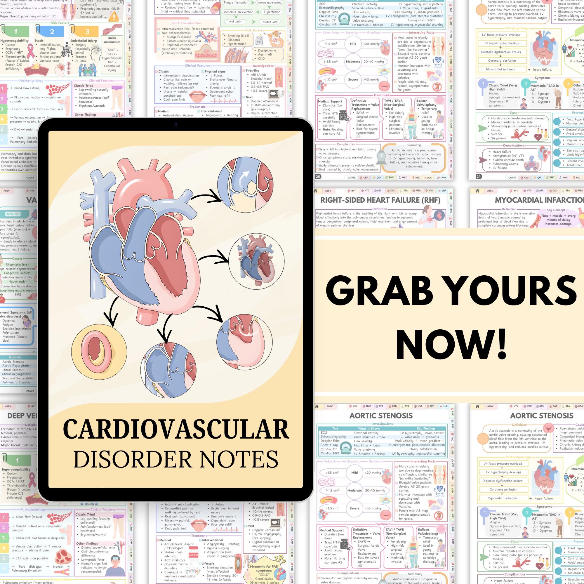 Cardiovascular Study Guide | Cardiac Nursing Notes | Heart Disease ...