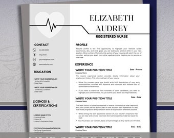 Nurse Resume Template | Professional Resume | Student Nurse Resume | Medical Resume | Instant Download | Rn Resume