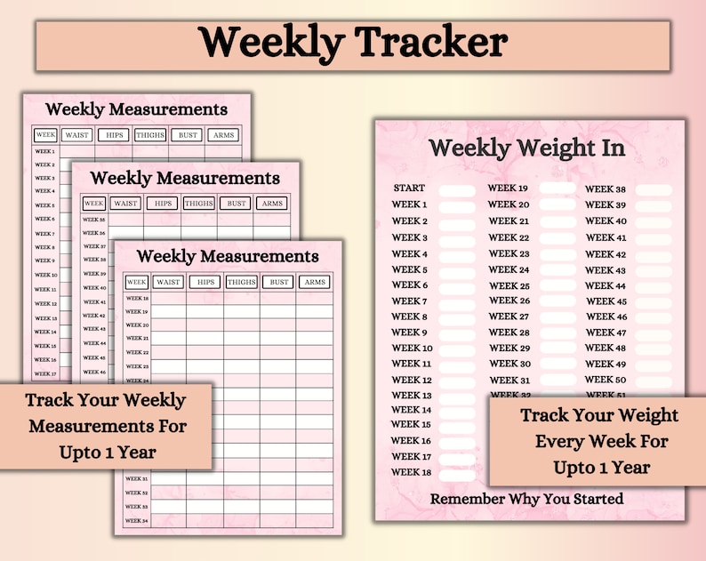 Weight Loss Tracker | Weight Loss PDF | Weight Tracker | Instant Download | Fitness Tracker | Calories Calculator image 4