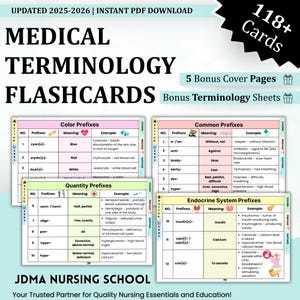 Flashcards medische terminologie 118+ kaarten, 5 bonusvoorbladen, bonusterminologiebladen, zorgflashcards, gezondheidszorgterminologie