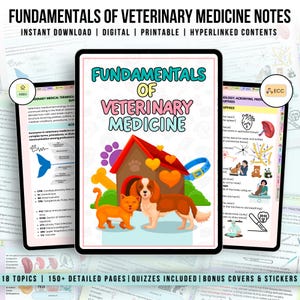 Fundamentals of Veterinary Medicine Notes Bundle Hyperlinked, Veterinary Nurse Study Guide, Vet Medical Student Notes, Digital Download