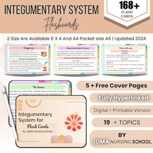 Fichas didácticas sobre el sistema tegumentario con hipervínculos / Fichas didácticas sobre el cuerpo humano / Preparación para exámenes médicos / Ayuda para el estudio sobre el sistema tegumentario / Descarga instantánea