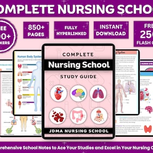 Comprehensive Nursing School Bundle with Hyperlinked | Study Guide Bundle | Nursing School Note | Digital Download | 850+Pages of Study note