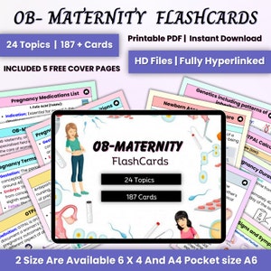 OB-Maternity Flashcards Hyperlinked | Nursing OB Note | Maternity Study Guide | Printable Maternity Flashcards | PDF Digital Download