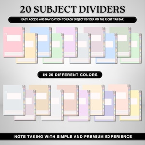 Digital Notebook | Hyperlinked Notebook | 20 Color Themes | Notebook ...