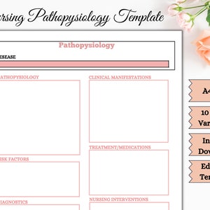 Nurse Pathophysiology | Patho Notes | Instant Dowload | Printable Notes
