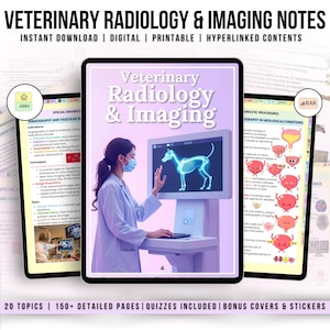 150+ Veterinary Radiology & Imaging Notes Hyperlinked, Radiology Study Guide, Veterinary Education, Veterinary Radiographic Anatomy