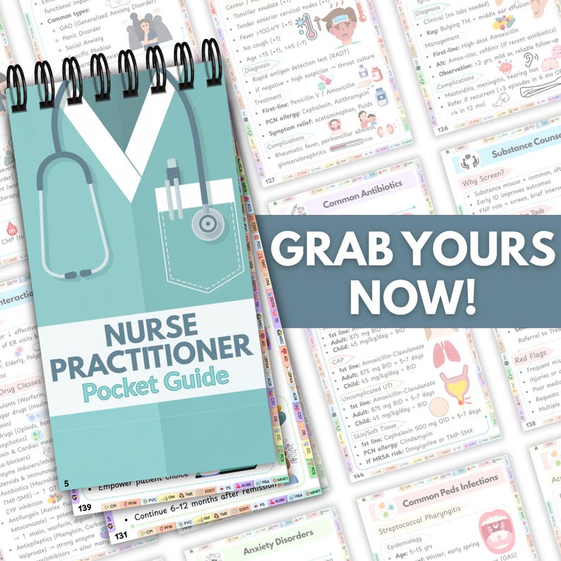 NP Pocket Guide, Nursing Study Aid, Family Nurse Practitioner Reference