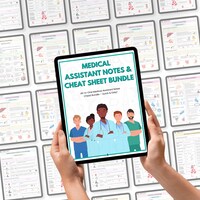 Medical Assistant Notes & Cheat Sheet Bundle, 20+ Topics, Medical Assistant Study Guide, Healthcare Study, Medical Study Bundle