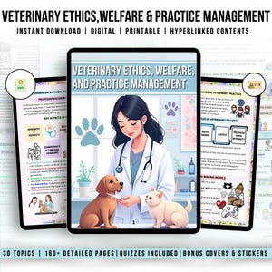Veterinary Ethics,Welfare & Practice Management Notes, Vet Practice Management, Animal Study Notes, Veterinary Printable, Digital Download