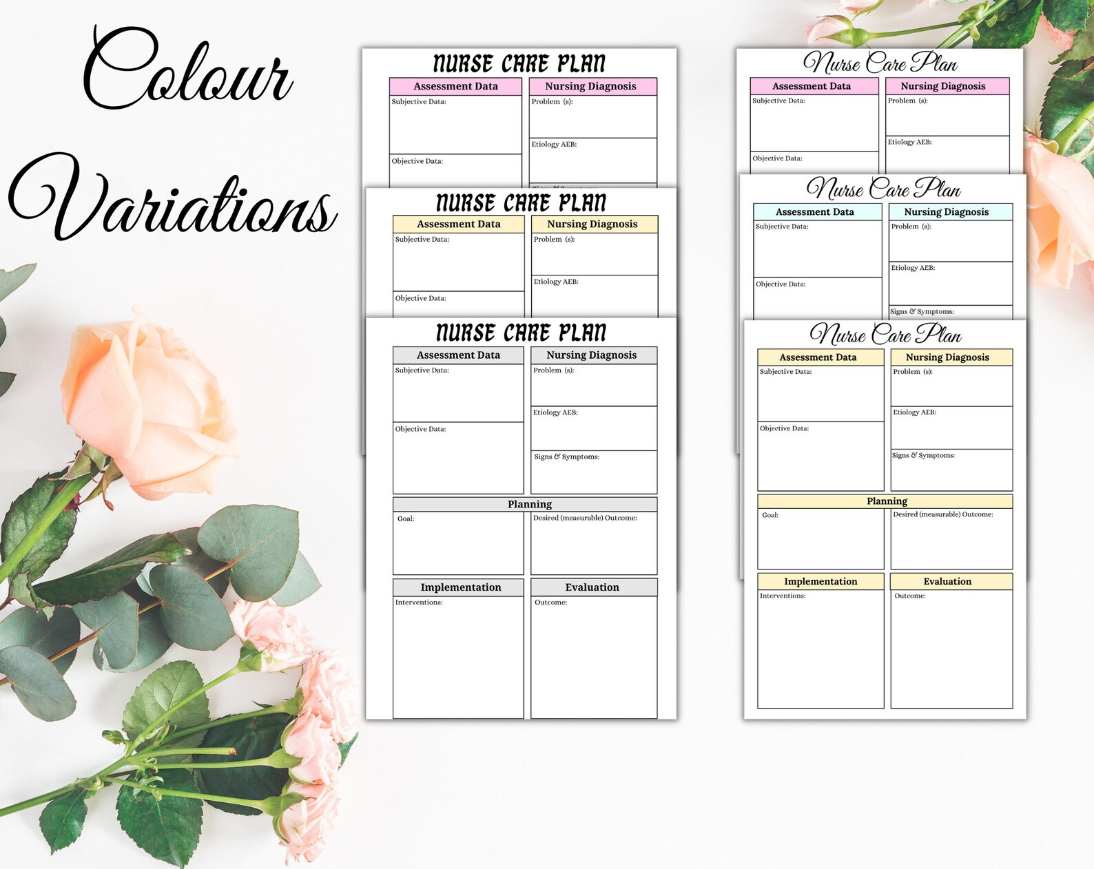 Nurse Care Plan Nursing Notes Printable Sheet Care Plan - Etsy