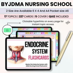 Liens hypertexte sur les troubles endocriniens, guide d'étude sur les soins infirmiers, système endocrinien, carte d'étude sur les troubles endocriniens, PDF numérique, école d'infirmières