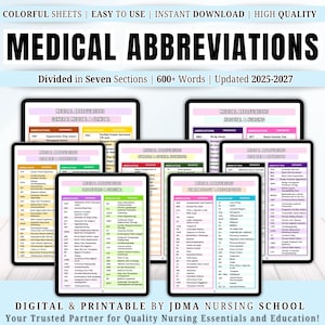 Medical Abbreviations, 600+ Words, Nursing Pharmacology Abbreviations, Emergency Medical Abbreviations, Study Guide For Medical Students