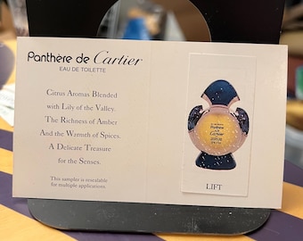 carte de buvard de parfum vintage rare Cartier Panthere de Cartier