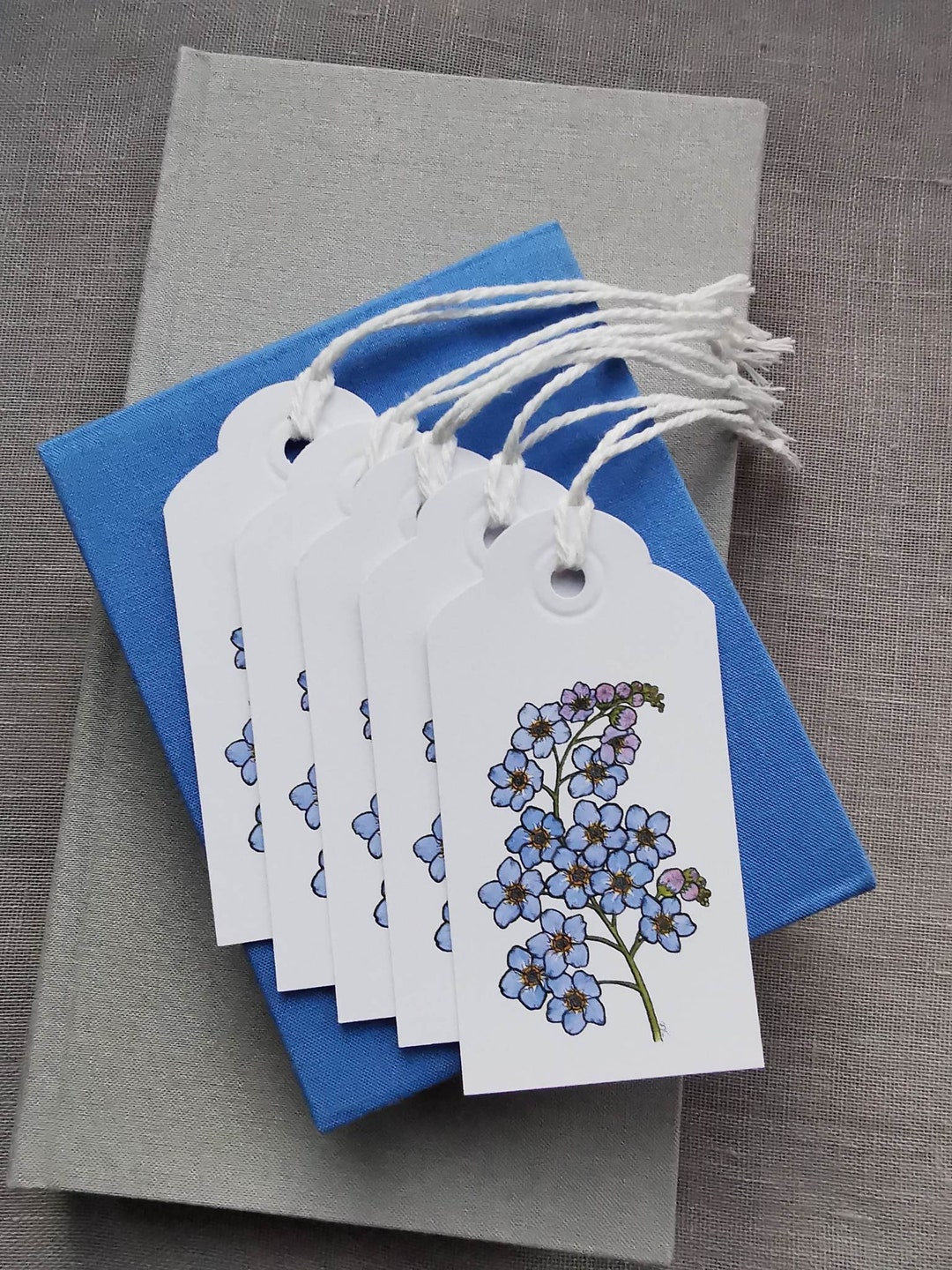 Me Not Gift Tags Set of 5 Handmade Floral Tags Etsy UK