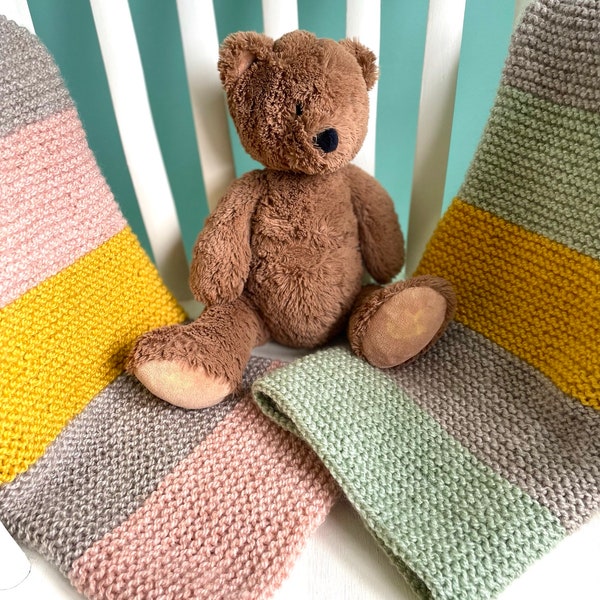 Hand Knitted Baby Blanket | Newborn Blanket | Baby Keepsakes | 100% Soft & Warm Washable Baby Blanket | Baby Shower Gift | Buggy Blanket