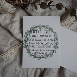 Tarjeta navideña cristiana 1 Juan 4:9
