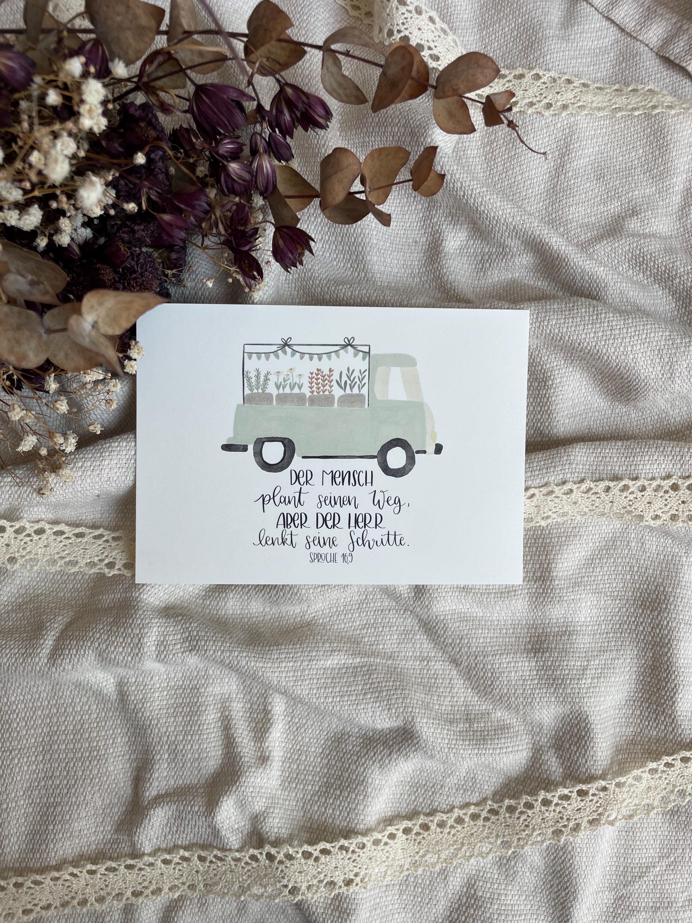 Christliche Postkarte Sprche 16,9 - Etsy.de