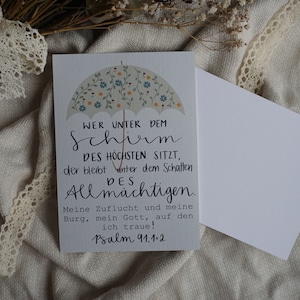 Christliche Postkarte Psalm 91, 1+2
