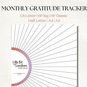 Daily Gratitude Planner Printable Template, Digital Gratitude Tracker, Printable Gratitude Worksheet, Daily Reflection Template, Instant PDF
