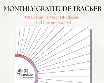 Daily Gratitude Planner Printable Template, Digital Gratitude Tracker, Printable Gratitude Worksheet, Daily Reflection Template, Instant PDF